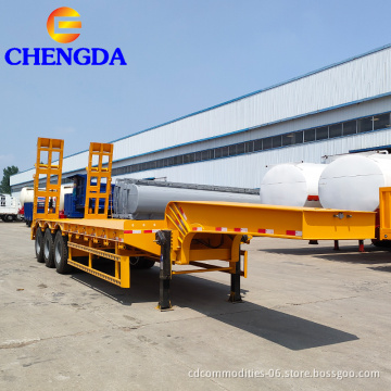 Hot Sale New 3 Axle 4 Axle Gooseneck 60 Ton Lowboy Low Bed Lowbed Semi Trailer For Sale